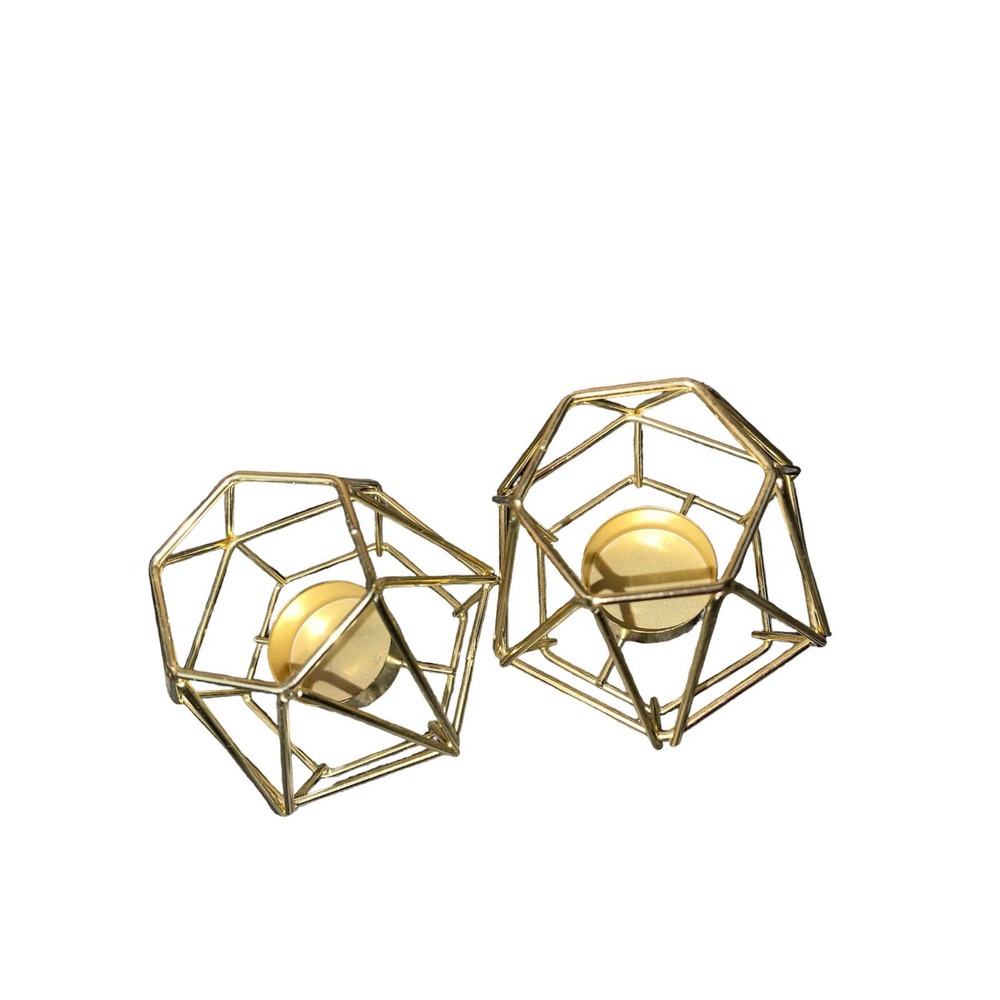 Geometric Tealight Candle Holders Gold Decor Accents Home Decor